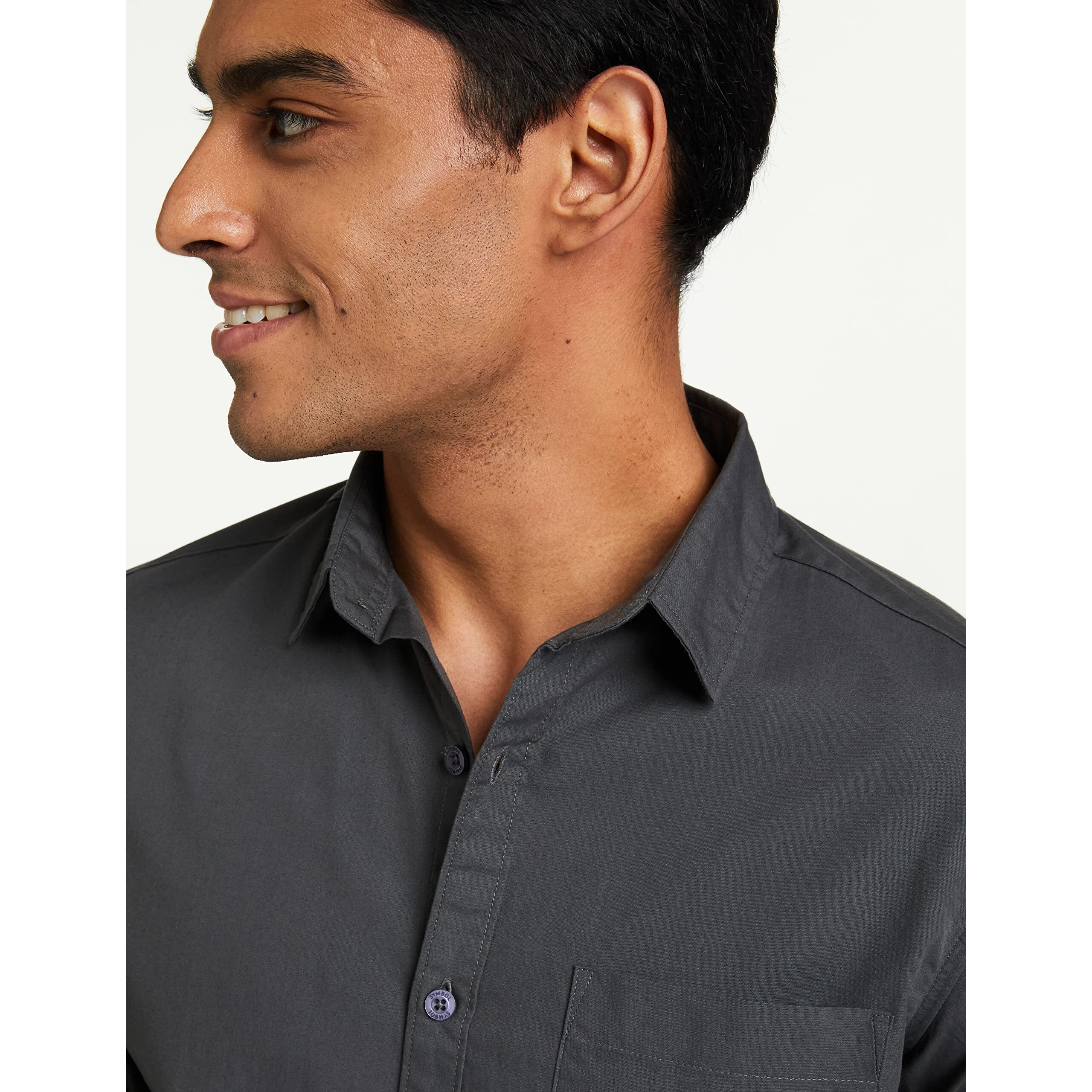 Amazon Brand - Symbol Men's Solid Regular Casual Shirt (AZ-SY-RR-12A-05_Grey XXXX-Large)