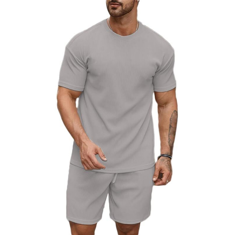 SMOWKLY Men's Pyjama Set || T-Shirt and Shorts Set for Men || Night Wear for Men || Night Suit for Men (1163_MTNS_Gry_3XL) Grey