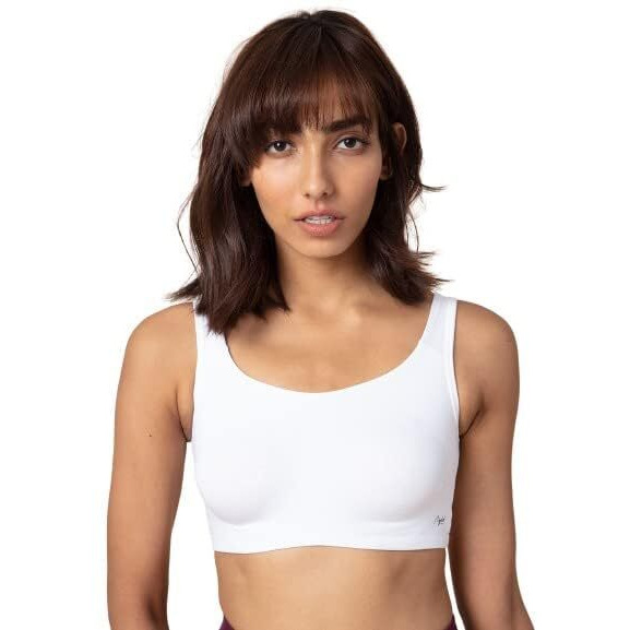 NYKD Soft Cup Easy Peasy Slip On Everyday Bra for Women, Wireless, Full Coverage, Support Shaper, Non Padded Sports Bra Bra, NYB113, White, XL, 1N