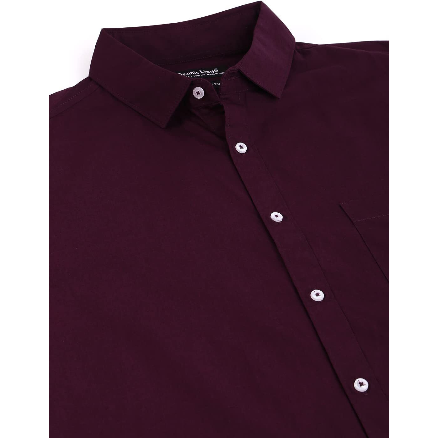 Dennis Lingo Men's Cotton Purple Solid Casual Shirt (C301_Purple_XXL)