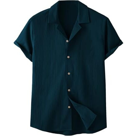 TAGDO Men's Regular Fit Casual Shirt (Popcorn-5171-Teal-S)