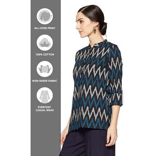 Amazon Brand - Myx Women's Cotton Straight Kurti (SS18NDIKKAT2A_Black _S)