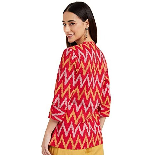 Amazon Brand - Myx Women's Cotton Regular Short Kurti (NDIKKAT2B_Red_M)