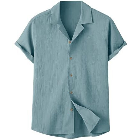 TAGDO Men's Regular Fit Casual Shirt (Popcorn-5171-Aqua-M)