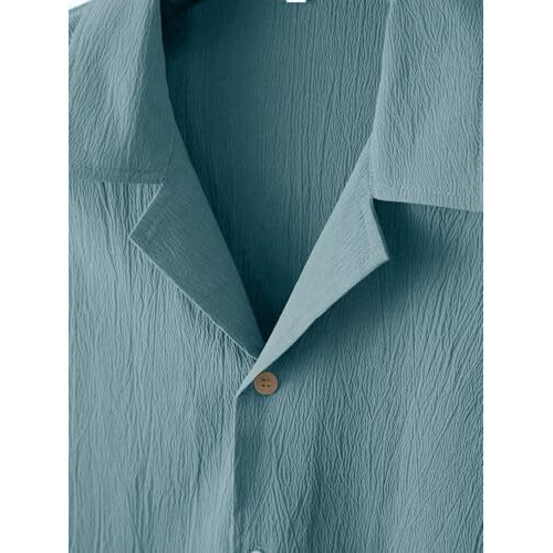 TAGDO Men's Regular Fit Casual Shirt (Popcorn-5171-Aqua-XXL)