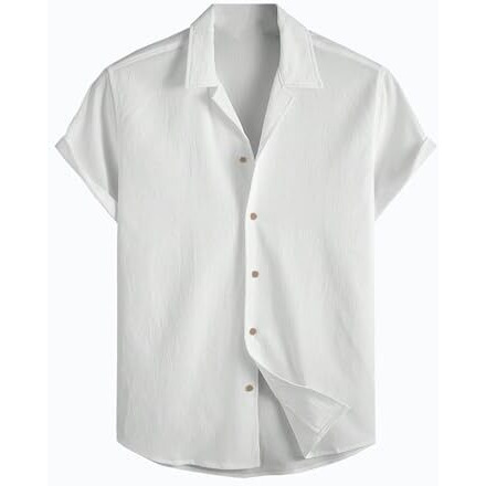 TAGDO Men's Regular Fit Casual Shirt (Popcorn-5171-White-XL)