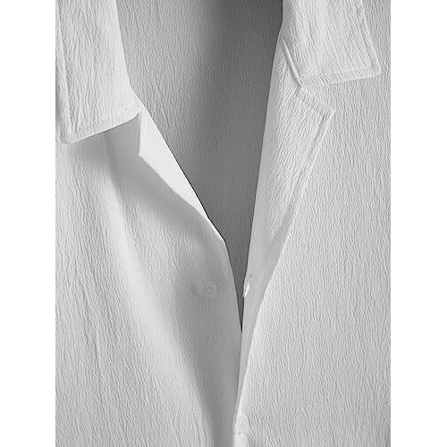 TAGDO Men's Regular Fit Casual Shirt (Popcorn-5171-White-XL)