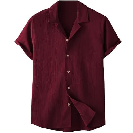 TAGDO Men's Regular Fit Casual Shirt (Popcorn-5171-Maroon-XL)
