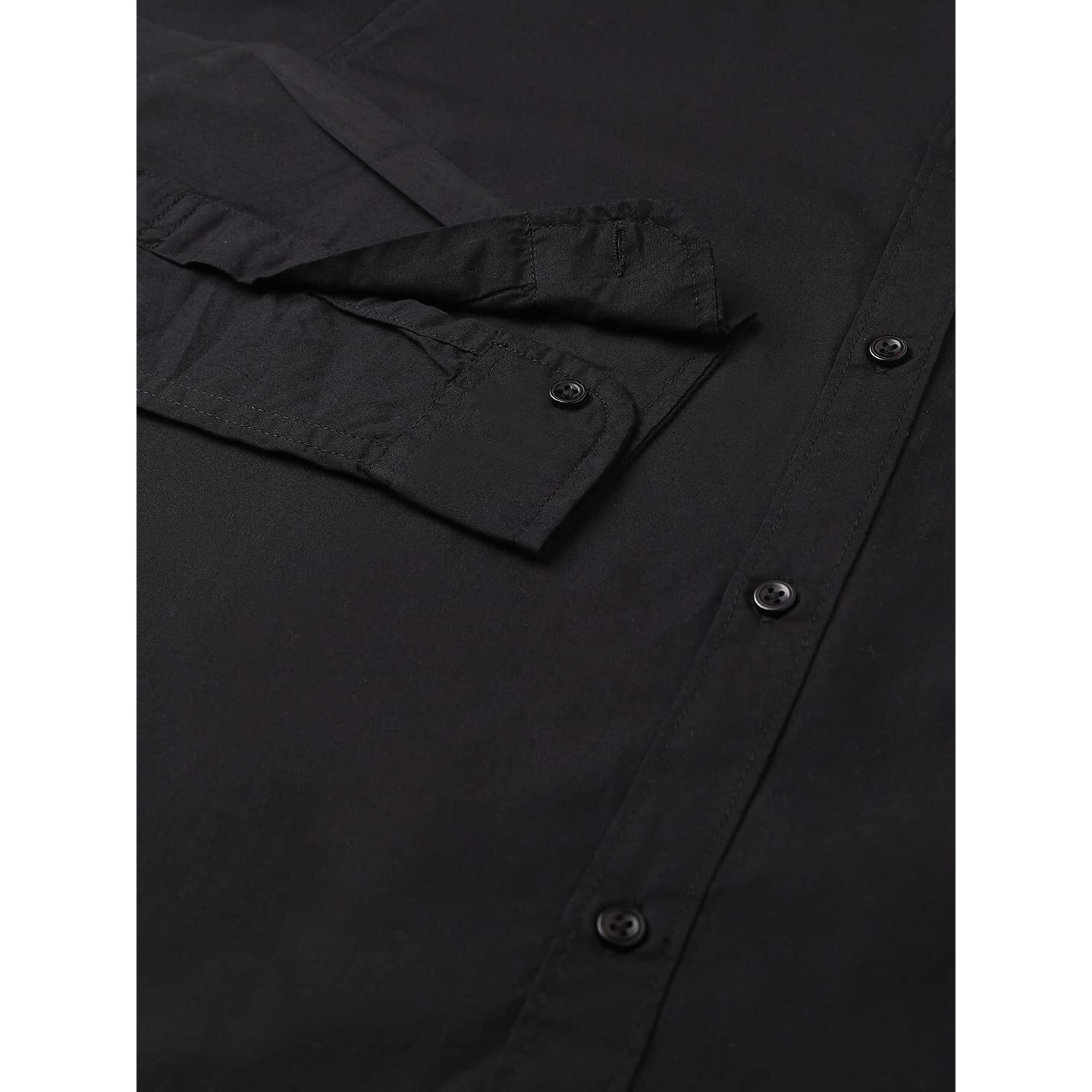 Dennis Lingo Men's Solid Slim Fit Casual Shirt (C301_Black_4XL)