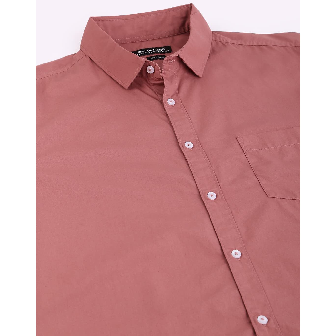 Dennis Lingo Men's Solid Dusty Pink Casual Shirt (AZ301_Dusty Pink_XXL)