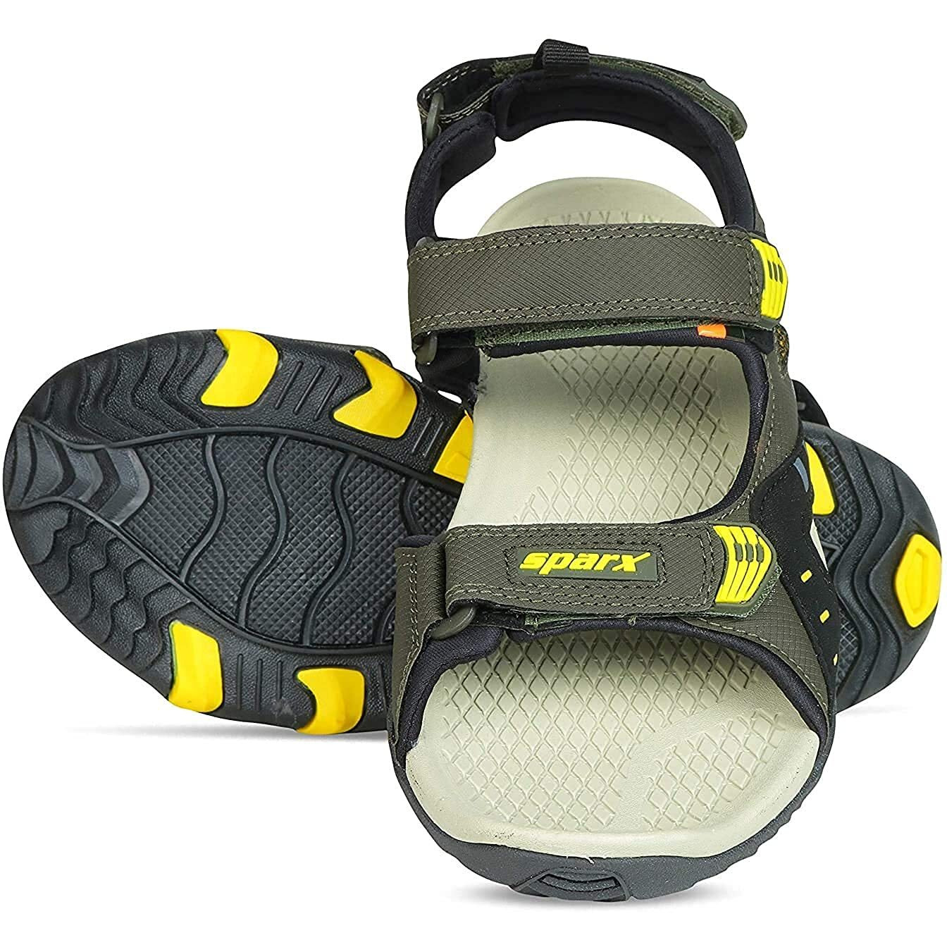 SPARX Men's Olive Yellow Sport Sandal (SS-485)