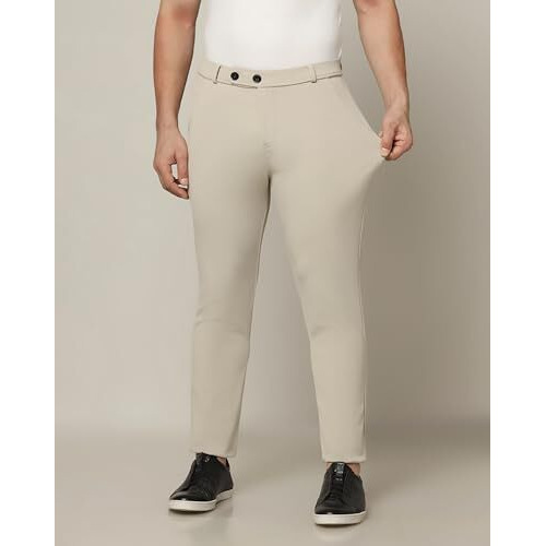 TOPLOT Men's Regular Fit Causal Trouser (Trouser-5068-Beige-38)