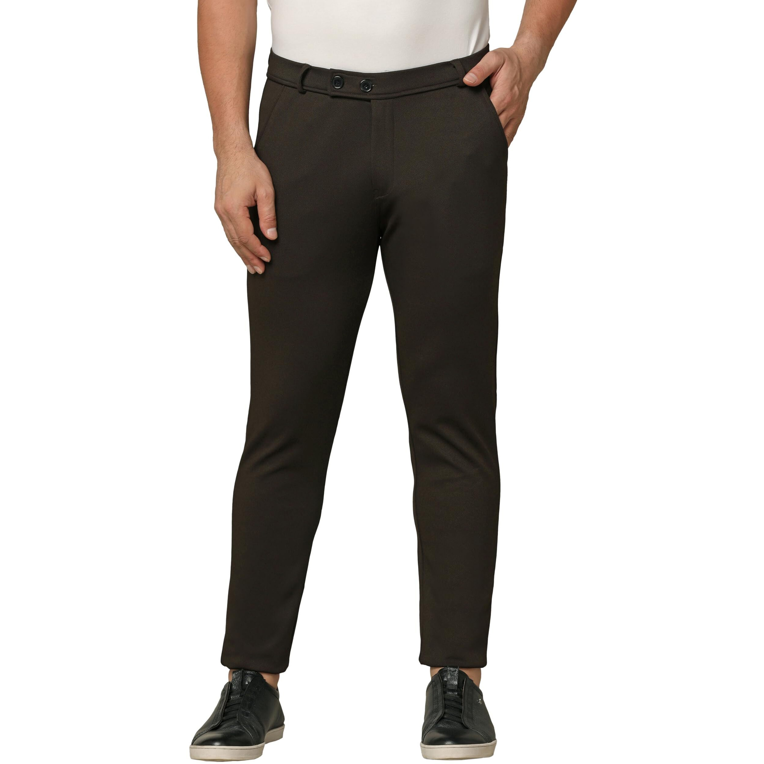 TOPLOT Men's Regular Fit Causal Trouser (Trouser-5068-Coffee-32) Brown