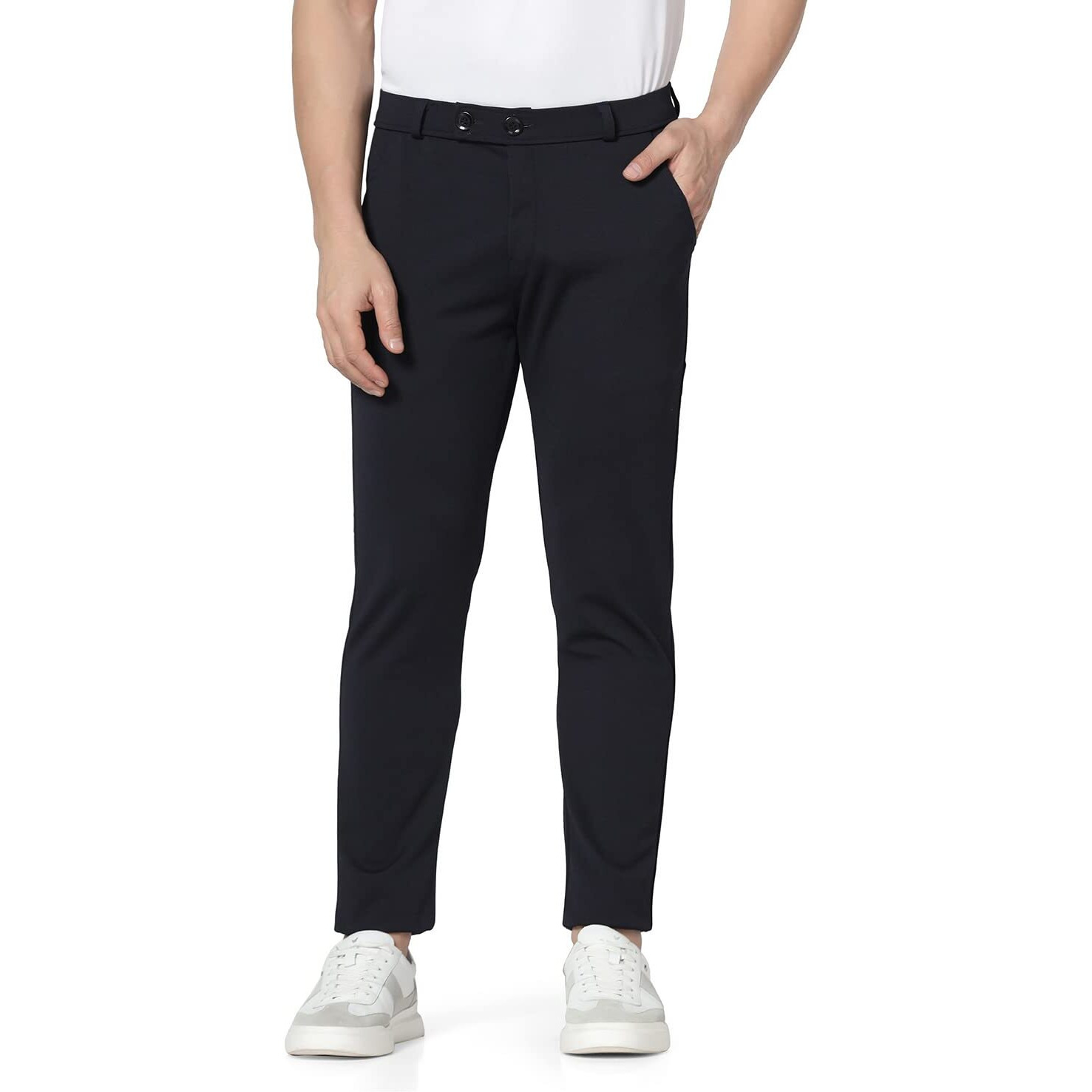 TOPLOT Men's Regular Fit Causal Trouser (Trouser-5068-Navy-28) Blue