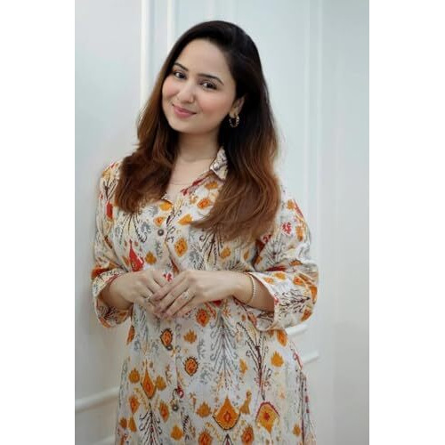 GRECIILOOKS Womens A-Line Rayon Regular Fit Kurta Set (Off-White, XXX-Large)