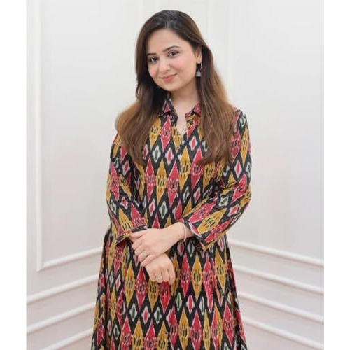 GRECIILOOKS Women Rayon W1816&TR873 Regular Fit Co Ord Kurta Sets (Yellow, Large)