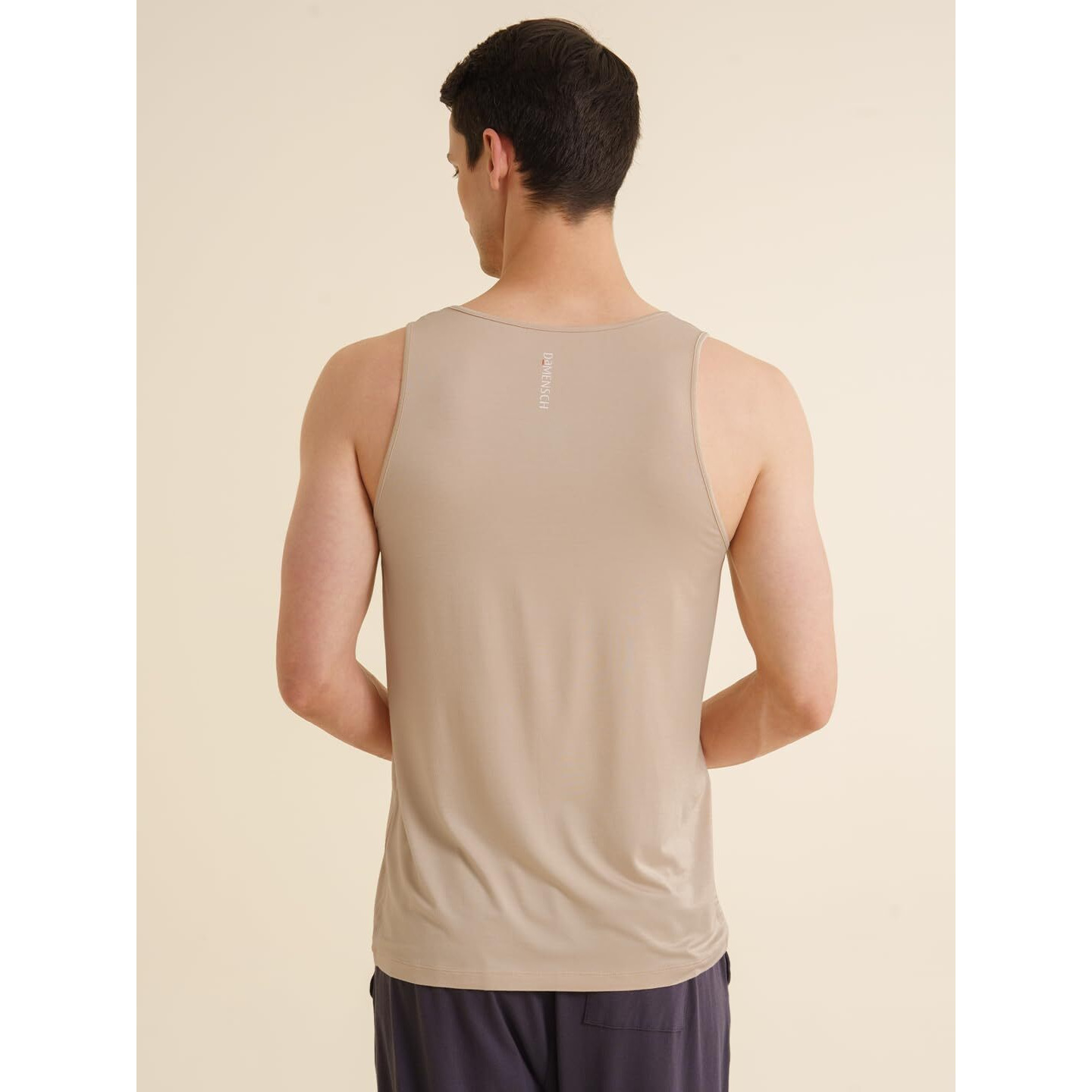 DAMENSCH Men's Rayon Fabric NEO-Skin Anti-Microbial Slub - Anti-Odour-Bamboo - Round Neck Vest, Breezy Beige- Small