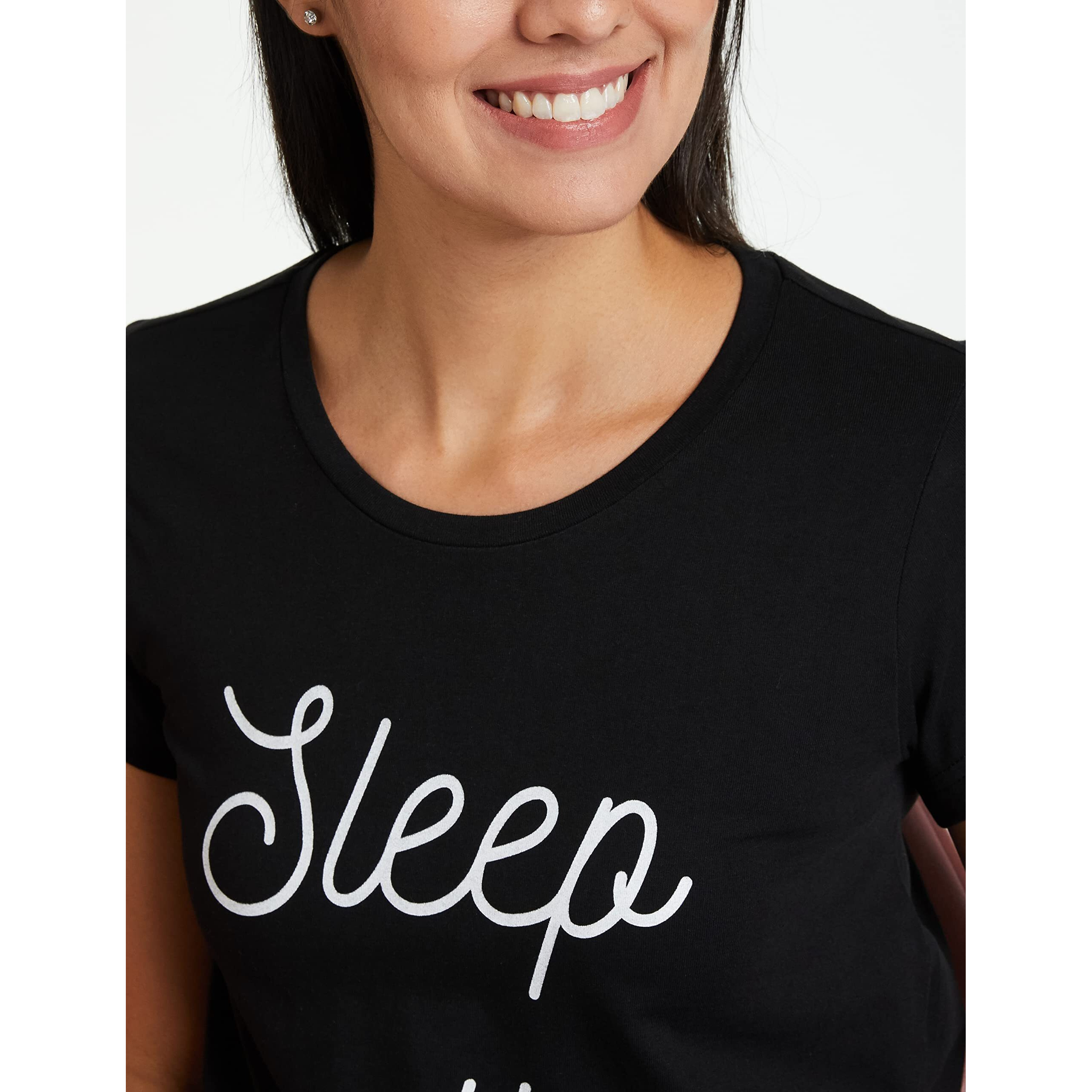 Amazon Brand - Symbol Women's Cotton Casual Nightgown (SS19UTSDR01-GP-12_Black_3XL)