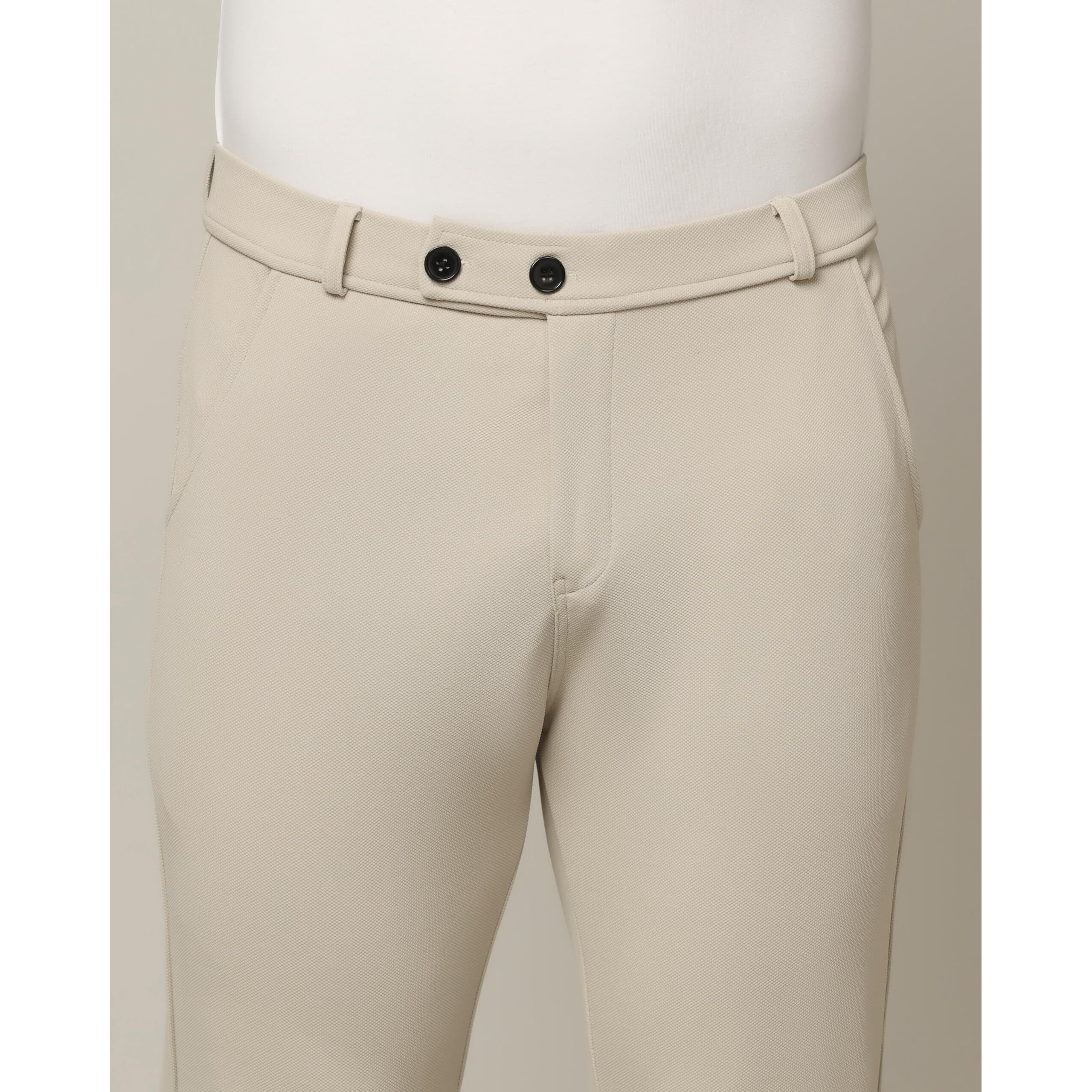 TOPLOT Men's Regular Fit Causal Trouser (Trouser-5068-Beige-30)