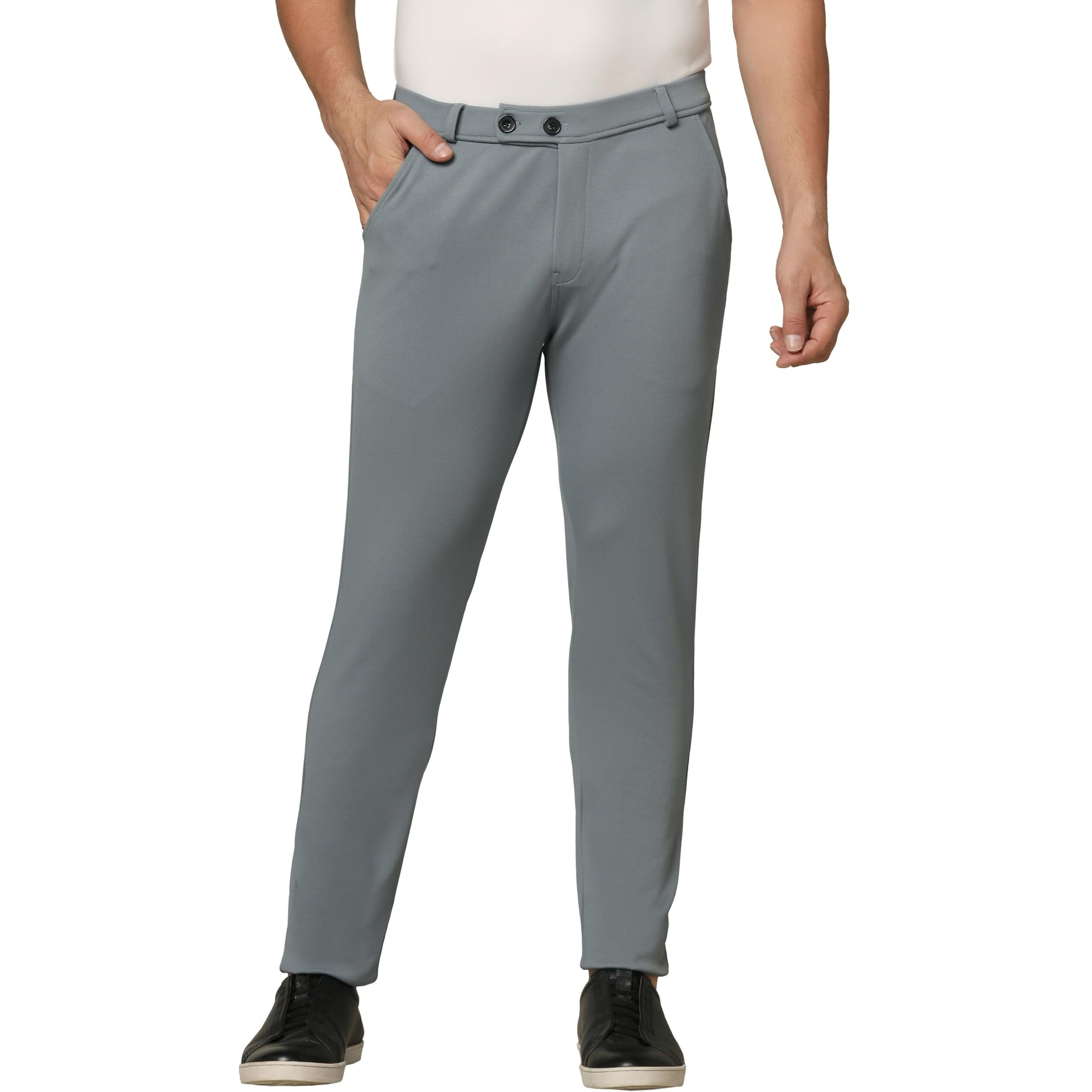 TOPLOT Men's Regular Fit Causal Trouser (Trouser-5068-Metal-28) Silver