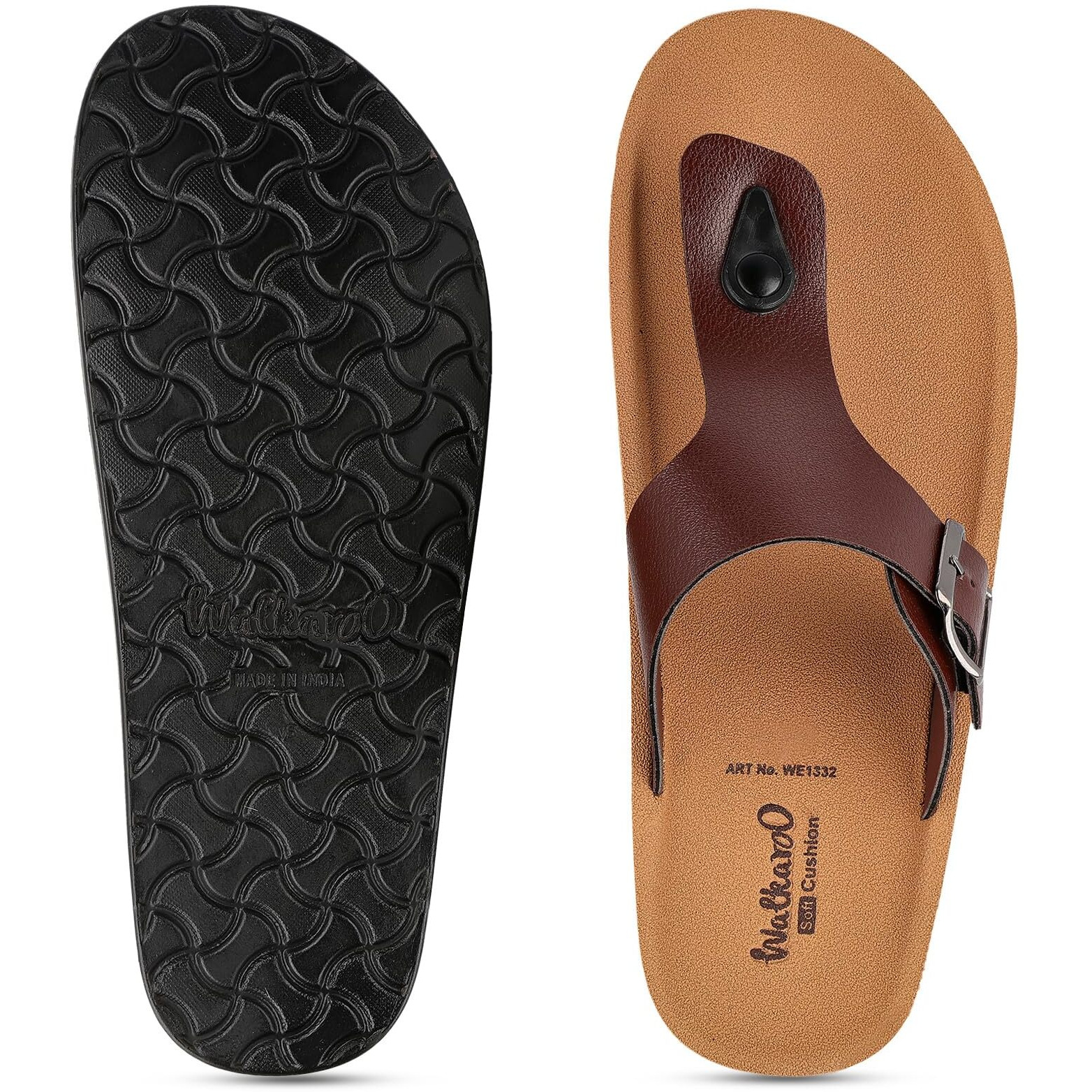 WALKAROO WE1332 Mens Sandals for dailywear and regular use for Indoor & Outdoor - Brown