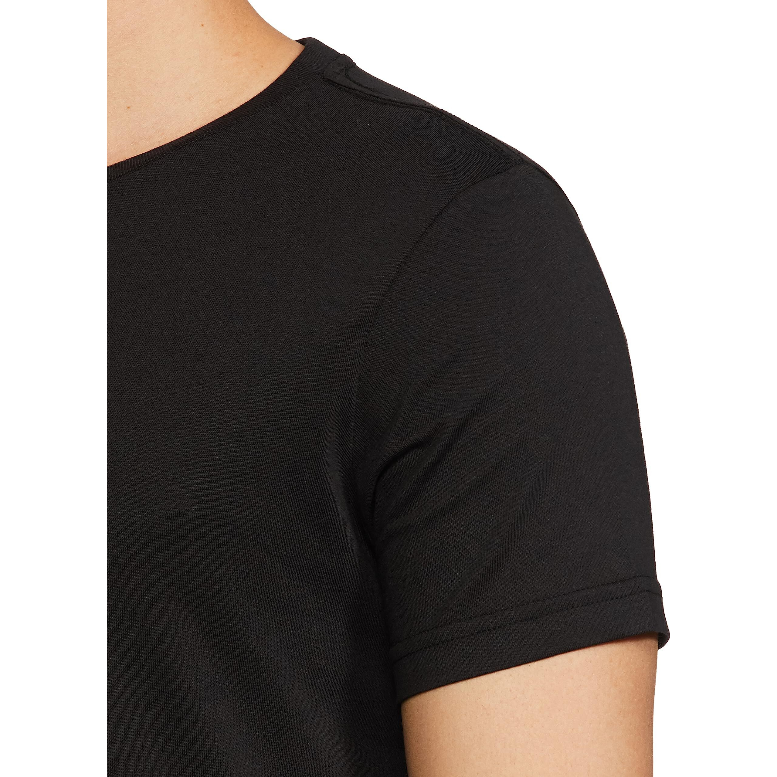 Amazon Brand - Symbol Men's Cotton T Shirt | Round Neck | Half Sleeve | Plain - Regular Fit (Available in Plus Size) (Black 2_L)