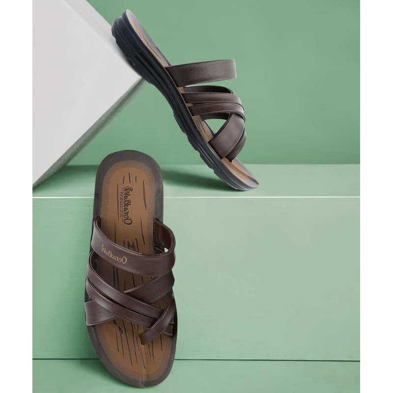 WALKAROO W5687 Mens Sandals for dailywear and regular use for Indoor & Outdoor - Special Brown