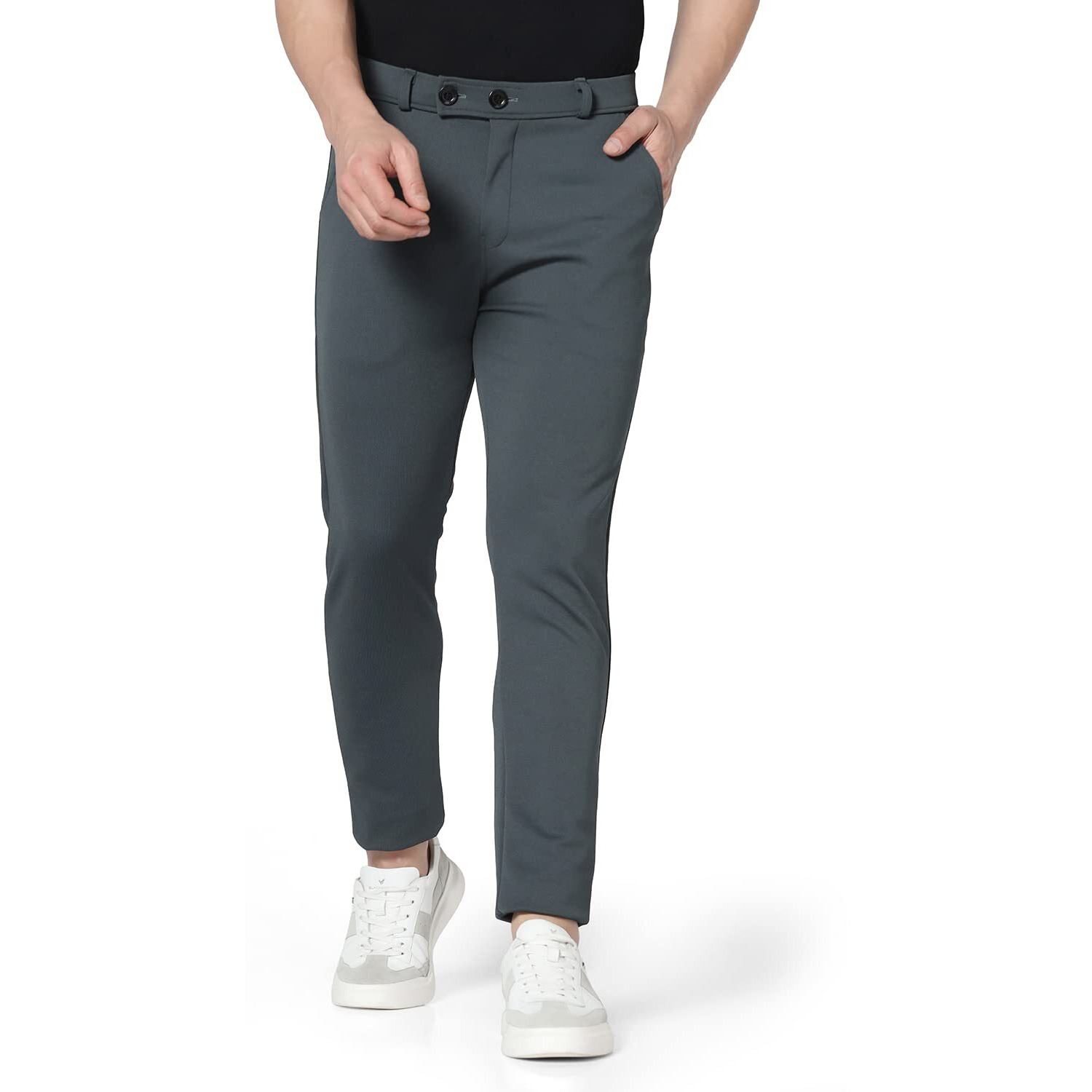 TOPLOT Men's Regular Fit Causal Trouser (Trouser-5068-Teal-28)