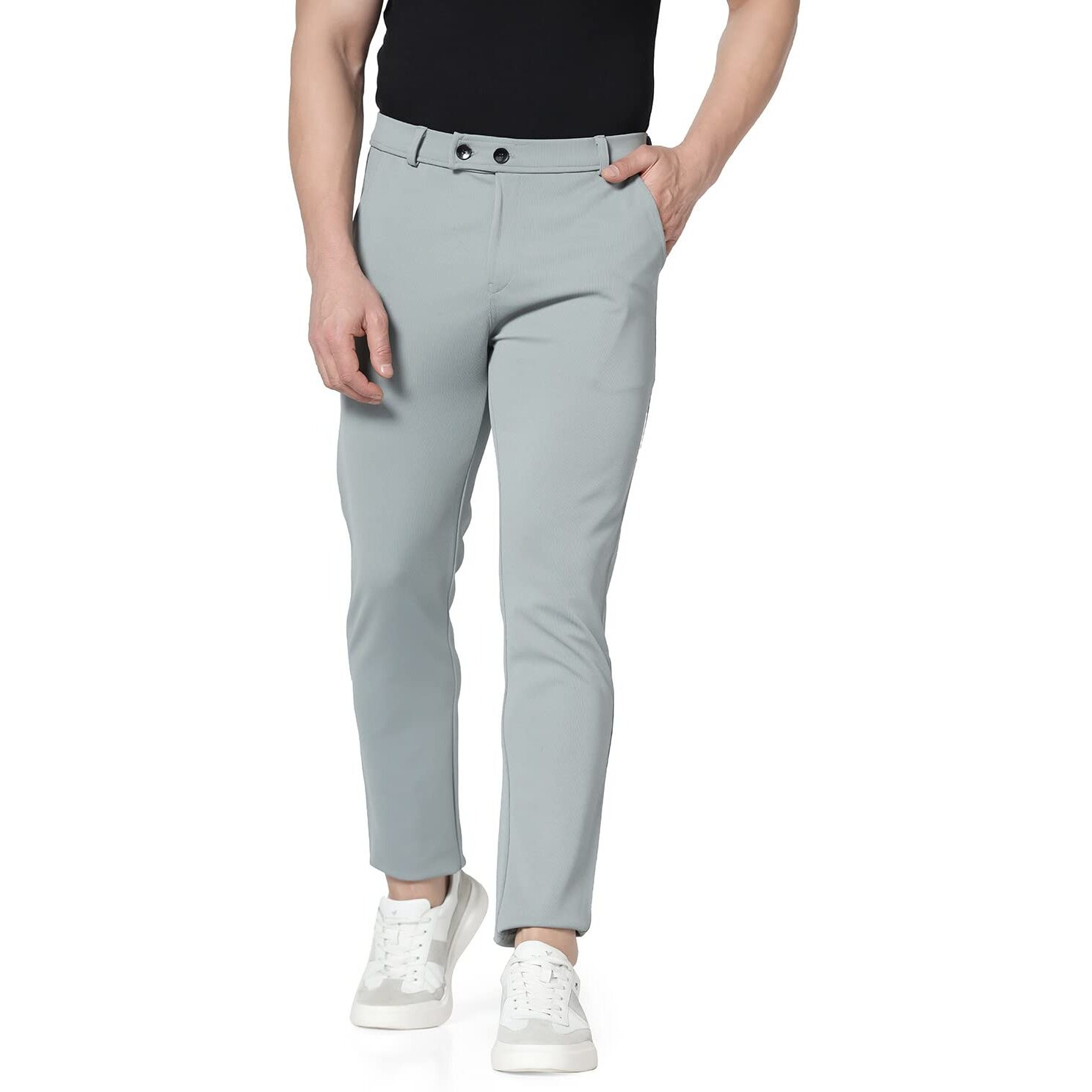TOPLOT Men's Regular Fit Causal Trouser (Trouser-5068-Grey-28)