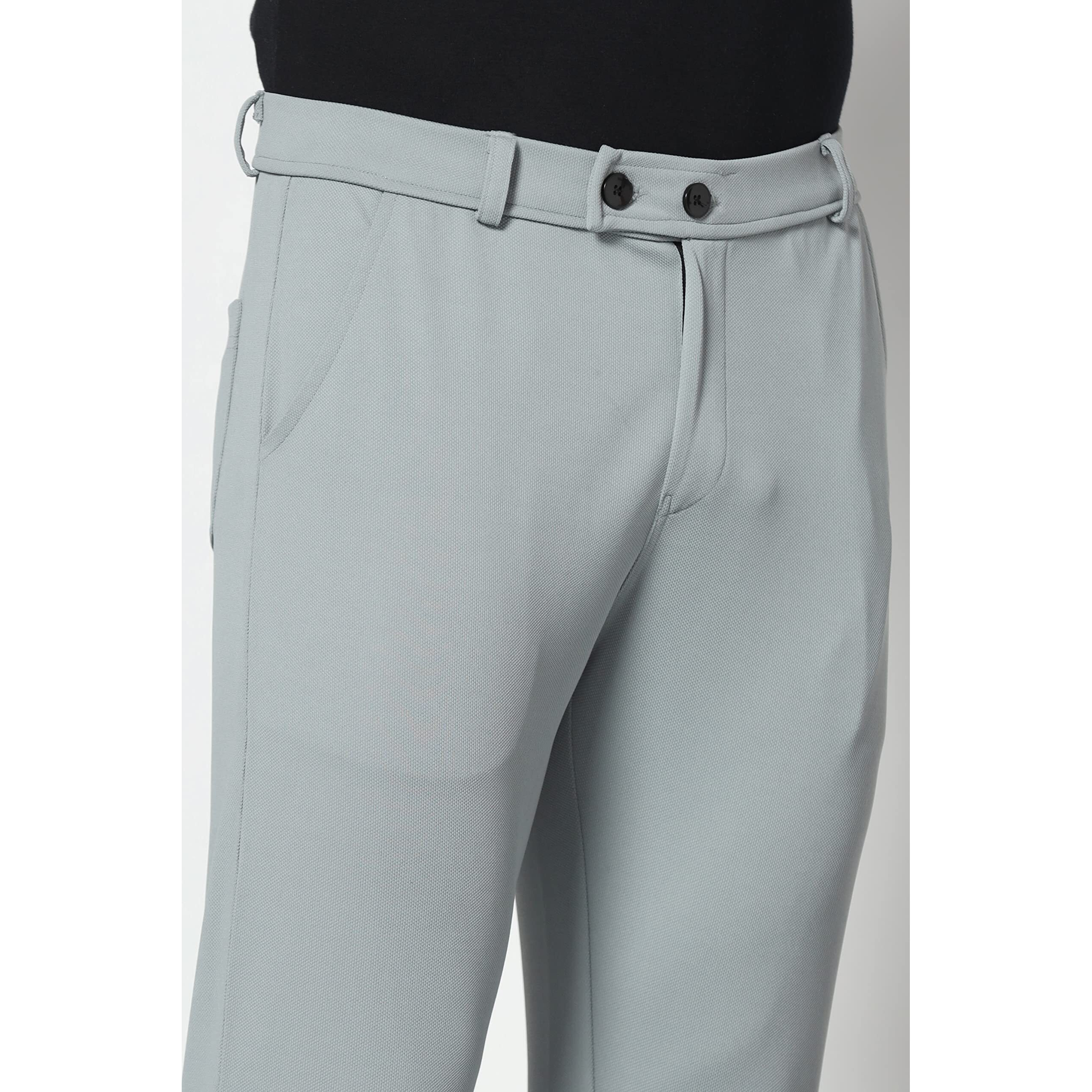 TOPLOT Men's Regular Fit Causal Trouser (Trouser-5068-Grey-28)
