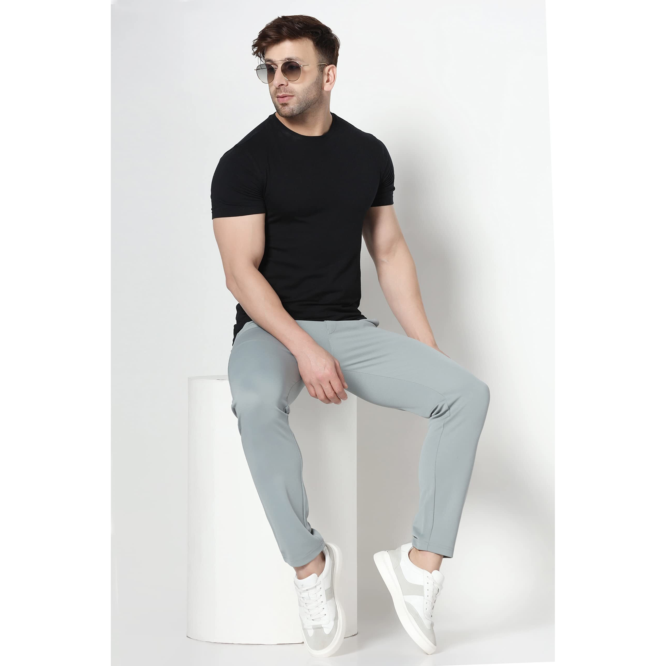 TOPLOT Men's Regular Fit Causal Trouser (Trouser-5068-Grey-28)