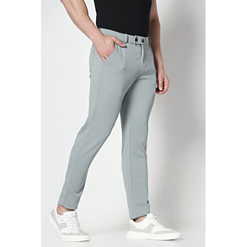TOPLOT Men's Regular Fit Causal Trouser (Trouser-5068-Grey-38)