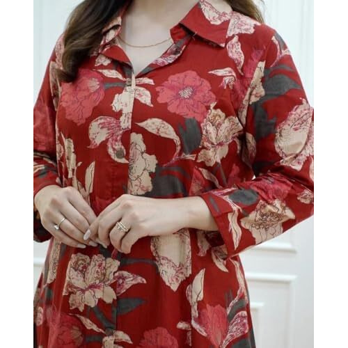 GRECIILOOKS Women Rayon A-Line Regular Fit Co Ord Sets (Maroon, Medium)