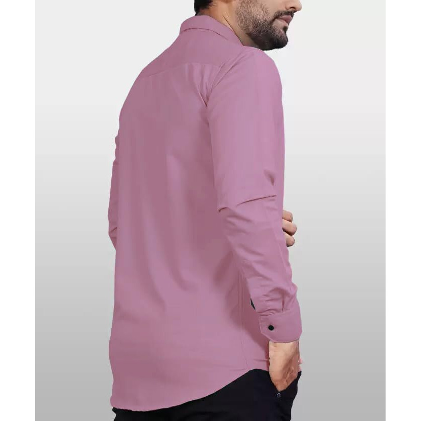 CB-COLEBROOK Men's Regular Fit Solid Spread Collar Cotton Casual Shirt (XX-Large, Mauve)