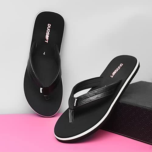 Doctor Walk Flip Flop for Men | Soft Comfortable | Breathable | Fashionable | Stylish | Trendy | Super soft | Lightweight | Anti-Slip Sole | Indoor & Outdoor | (DW-14) (Black-07)