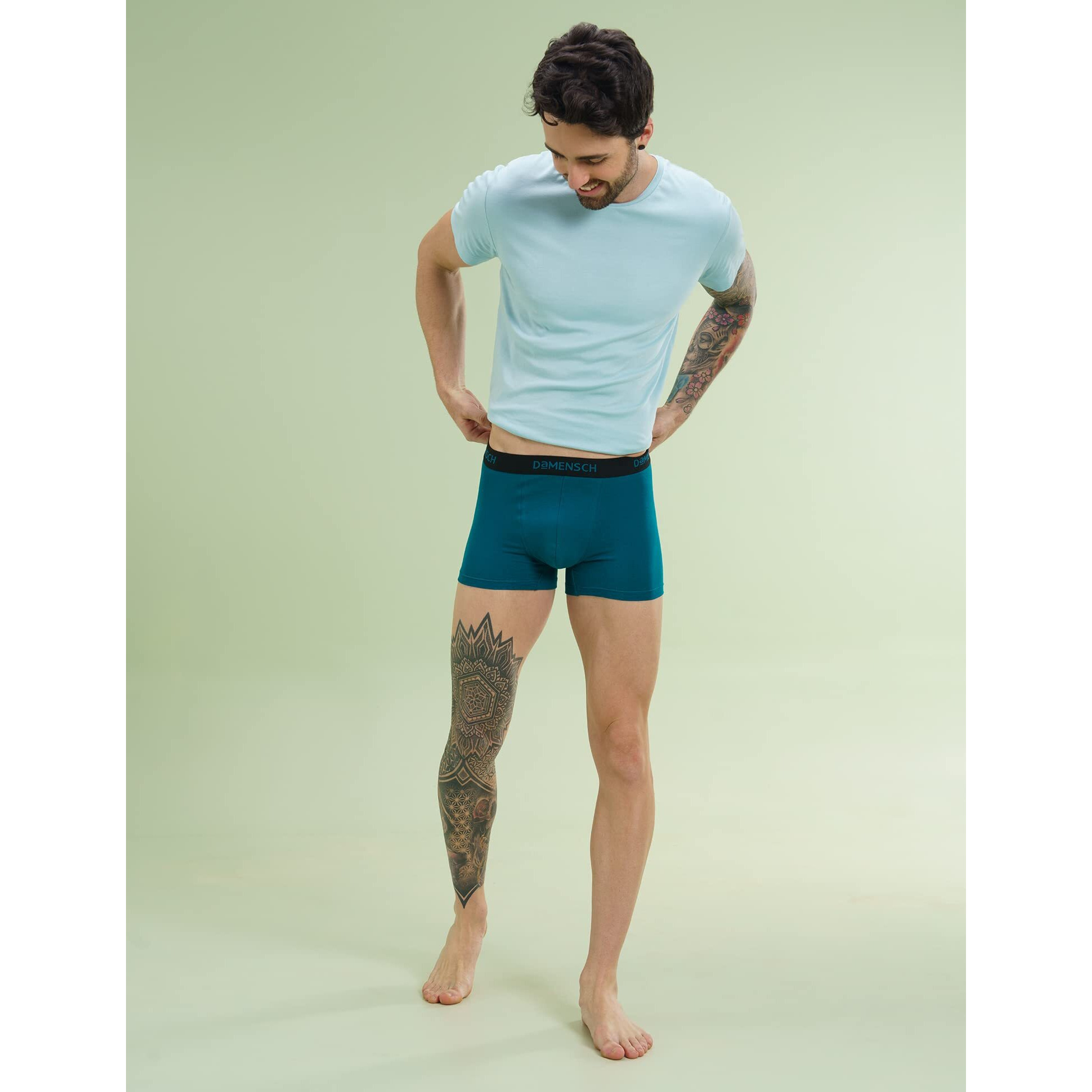 DAMENSCH Mens Premium Cotton Solid Trunks ReFRSH Single of Peppermint Powered-Pack of 1-Sailor Blue-X-Large