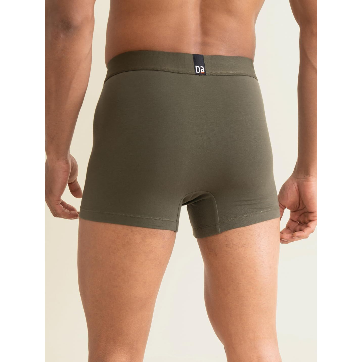 DAMENSCH Men's Deo-Cotton Deodorizing Trunks- Pack of 1- Deep Olive- Small