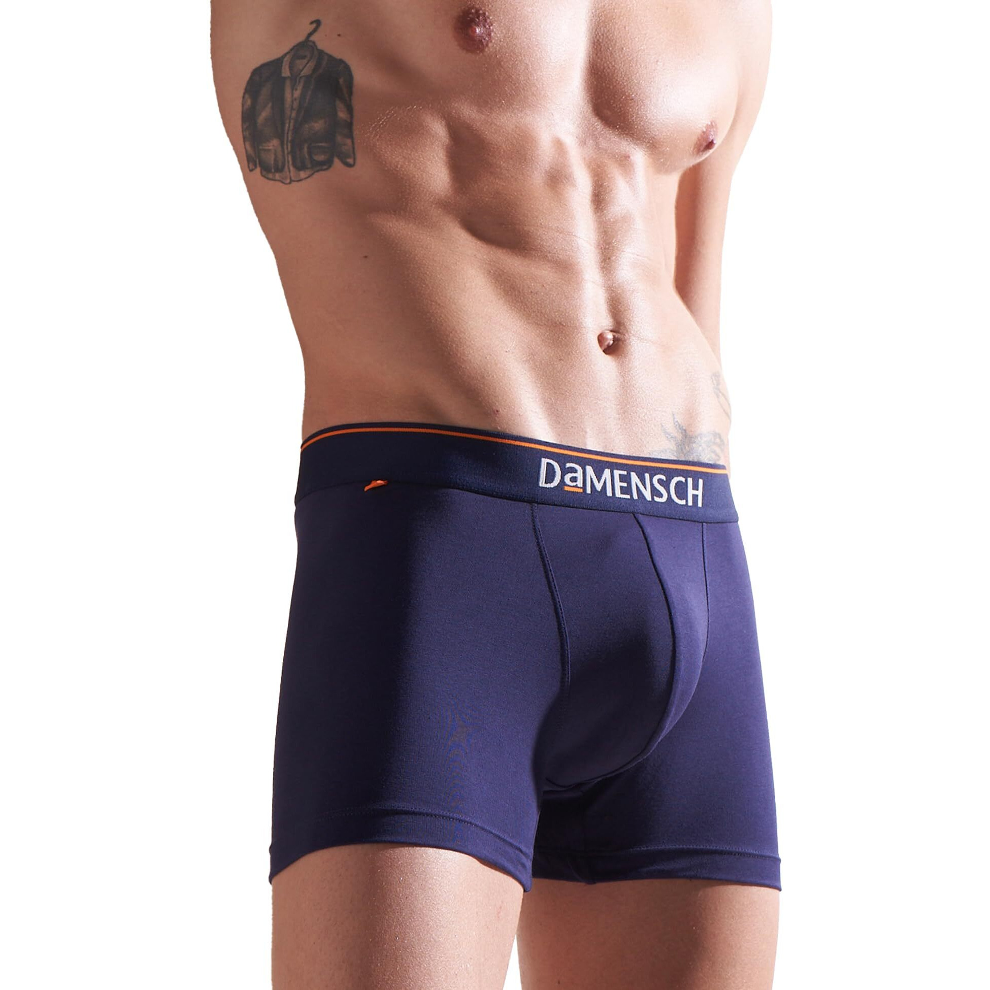 DAMENSCH Deo-Cotton Men's Anti-Bacterial Moisture-Free Cotton Solid Trunks-New Navy-Pack of 1-X-Large