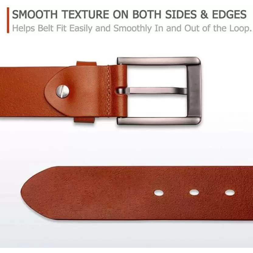 CREATURE Formal/Casual Tan Color Genuine Leather Belts For Men (Length- 46 inches||40MM||BL-042-TAN)