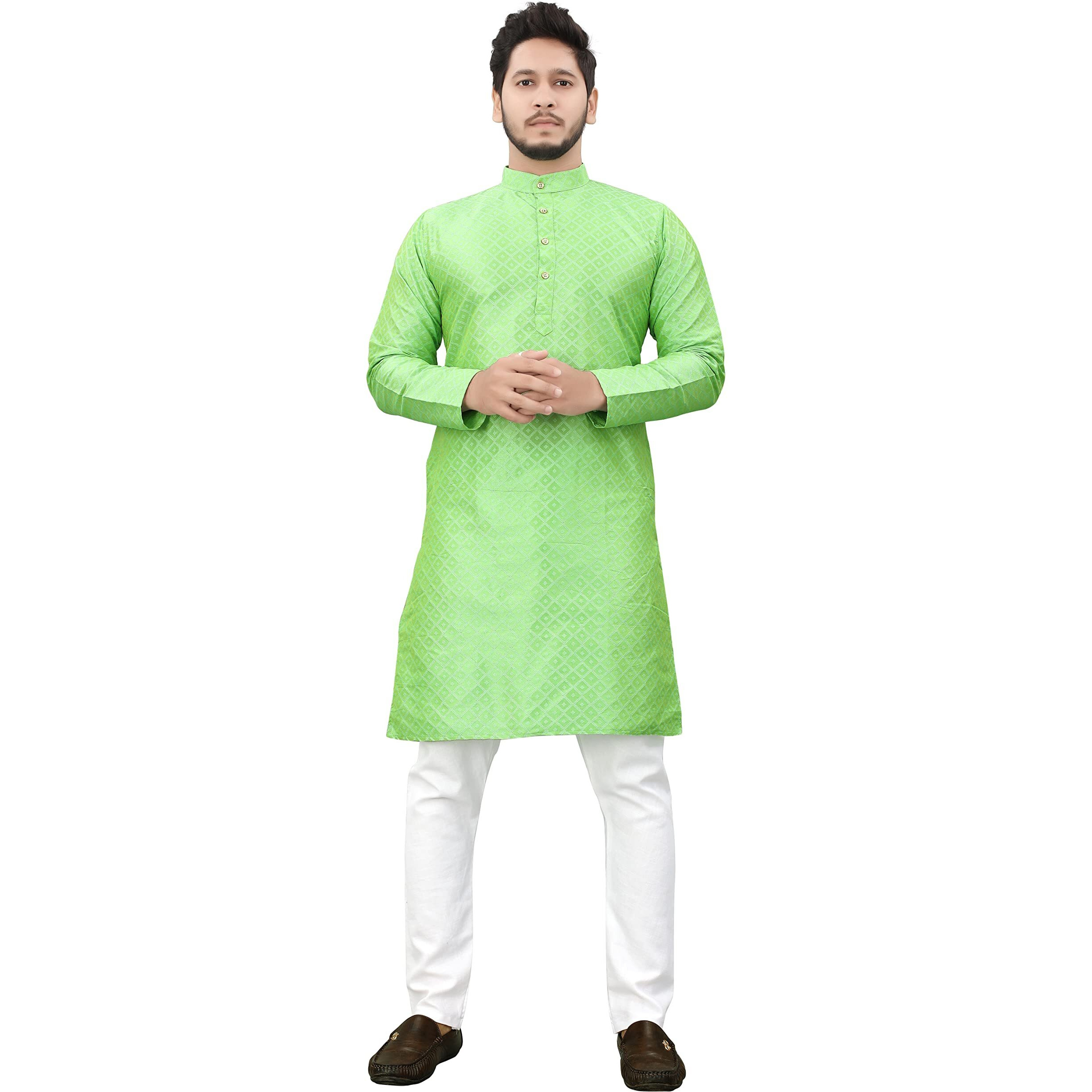 More & More Men's Cottan Blend Kurta Pista