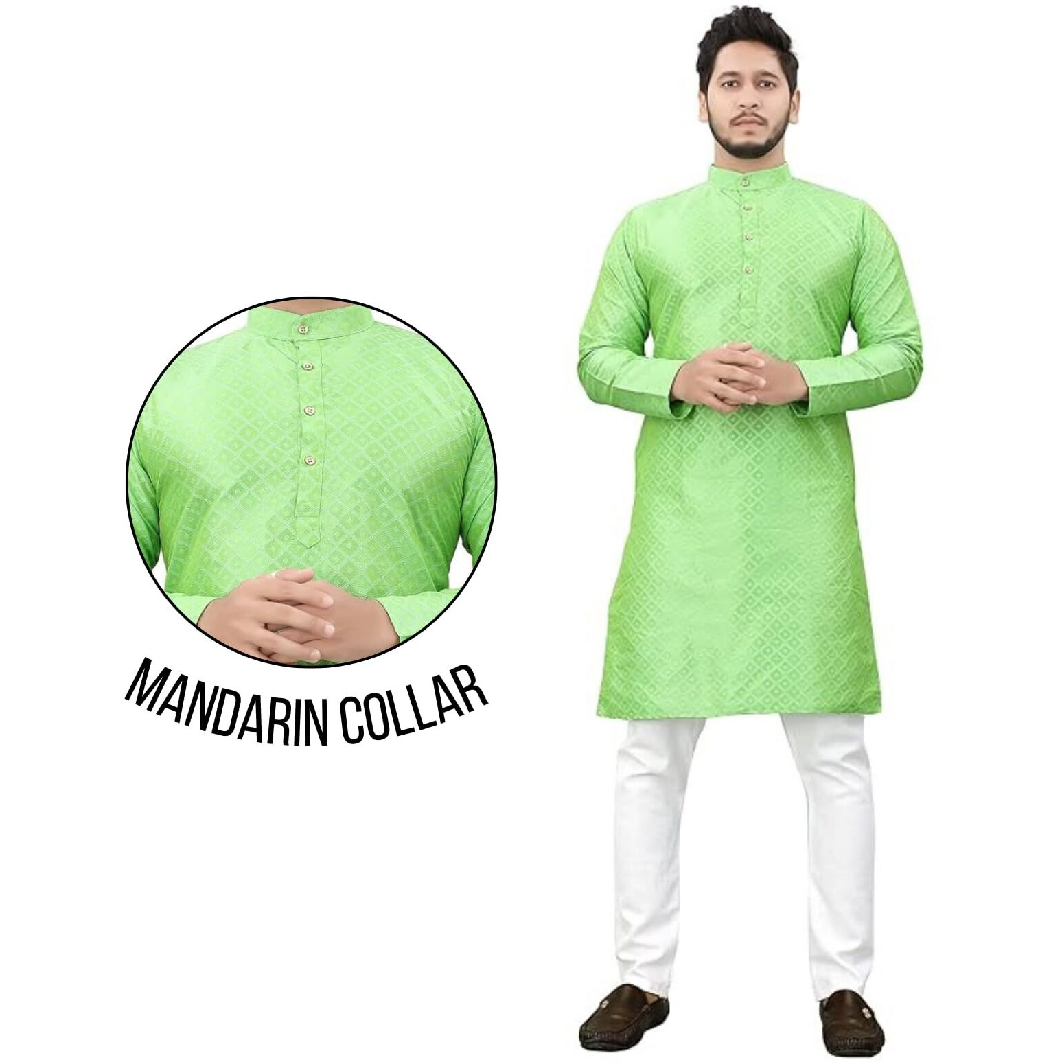 More & More Men's Cottan Blend Kurta Pista