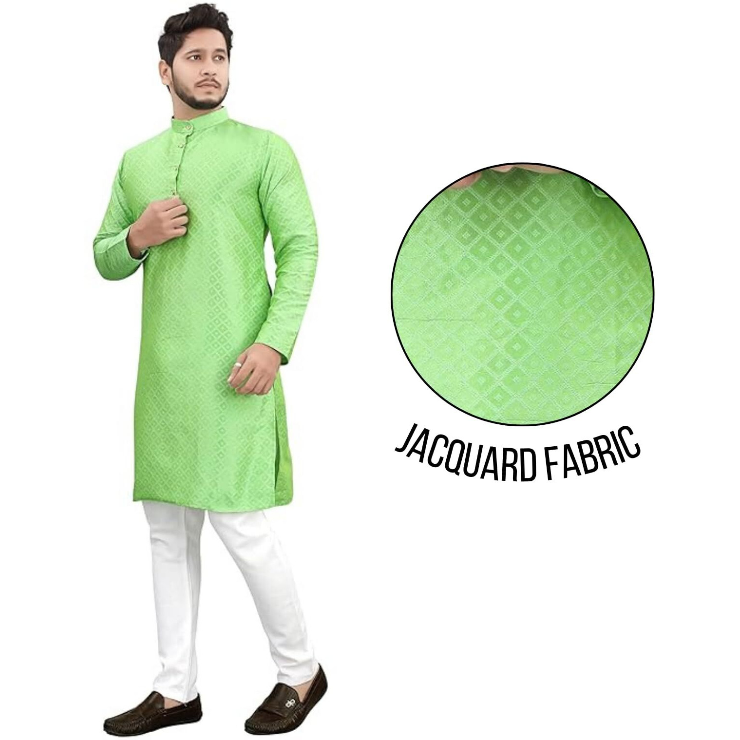 More & More Men's Cottan Blend Kurta Pista