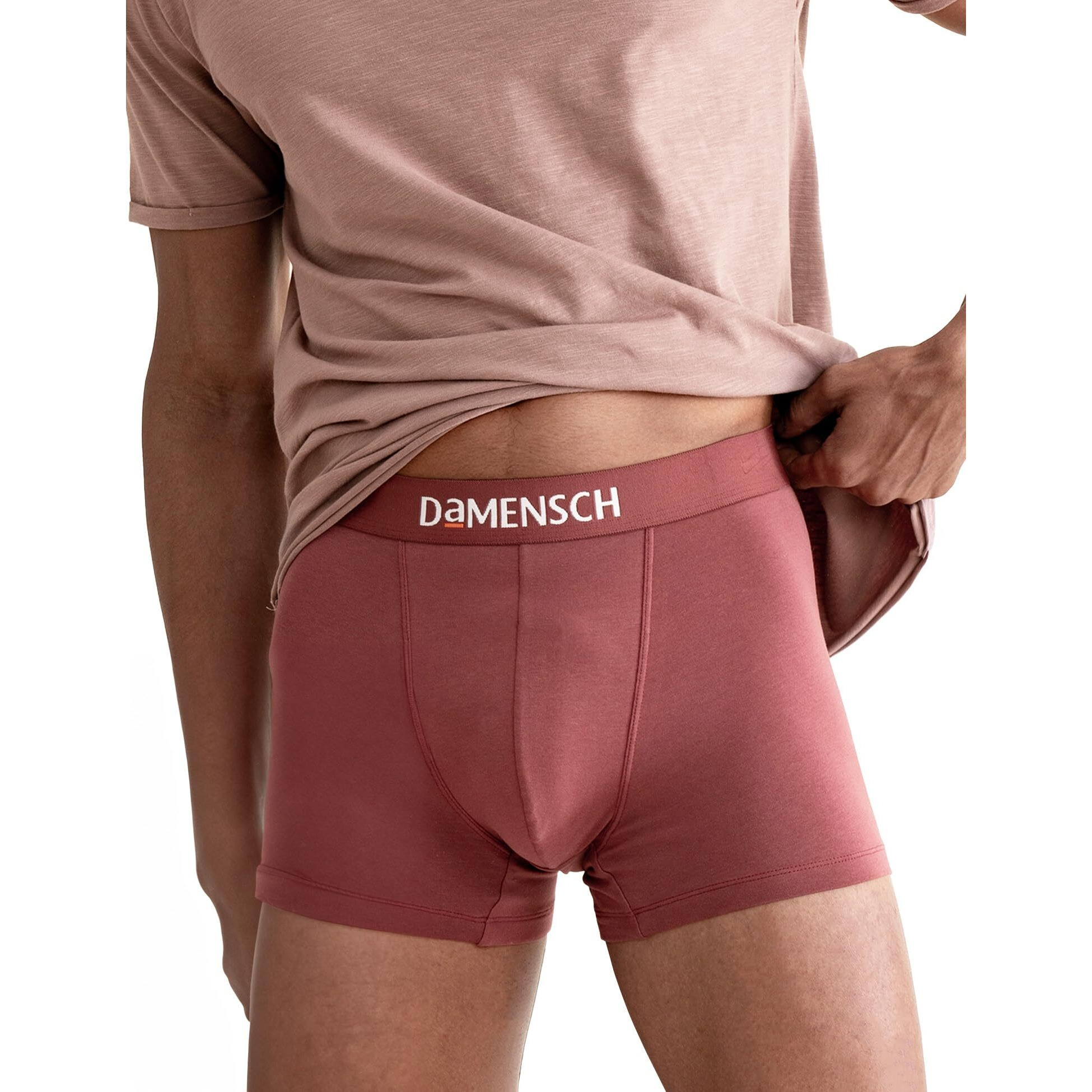 DAMENSCH Men's Deo-Cotton Deodorizing Trunks- Pack of 1- Rusty Red- X-Large