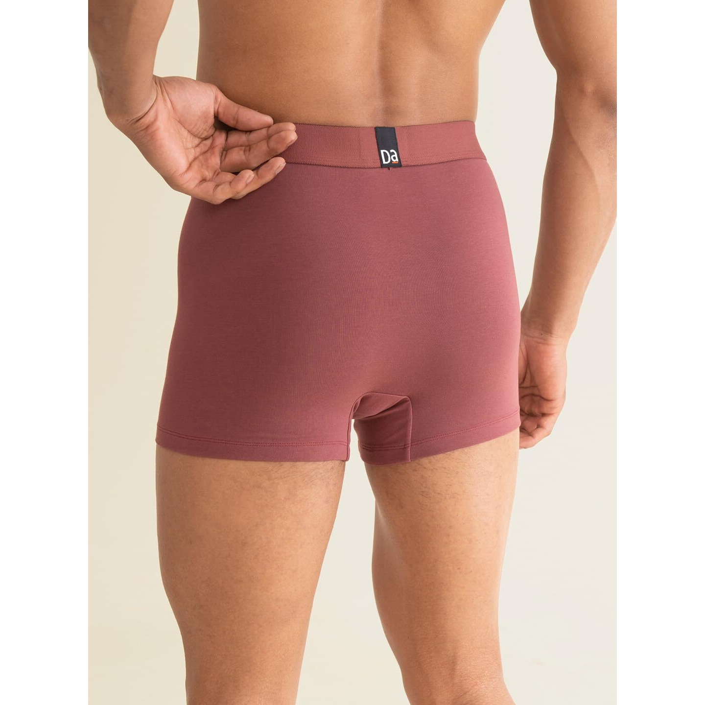 DAMENSCH Men's Deo-Cotton Deodorizing Trunks- Pack of 1- Rusty Red- X-Large