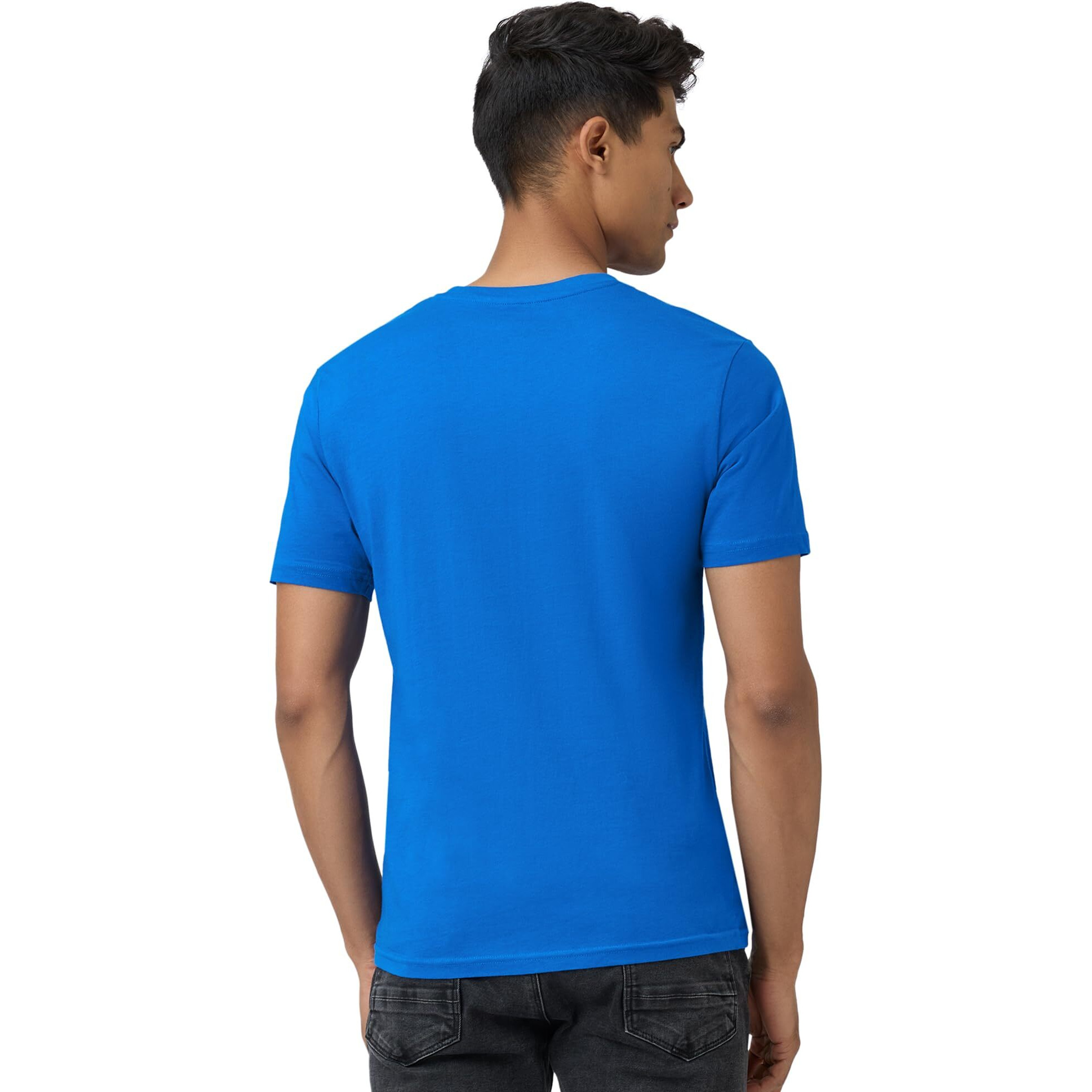 XYXX Men's Solid Regular Fit T-Shirt (XY_CR15_Tshirt_1_Medium Blue