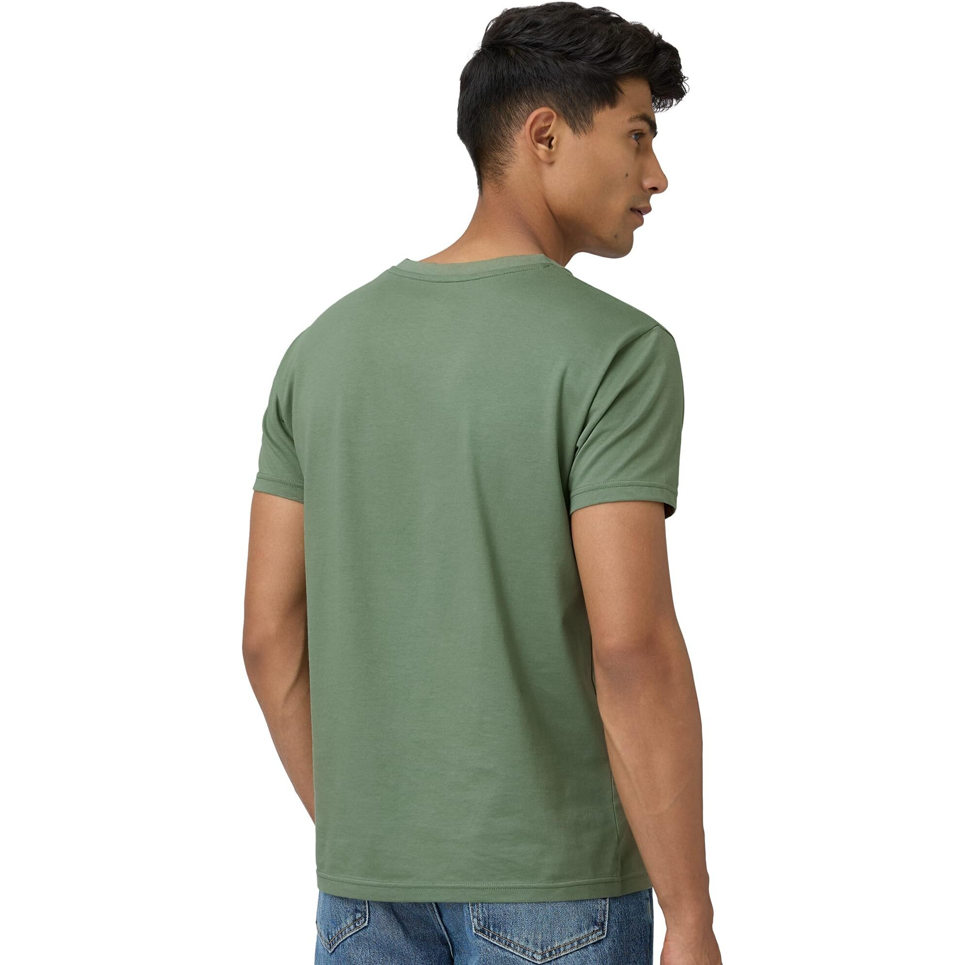 XYXX Men's Solid Regular Fit T-Shirt (XY_CR15_Tshirt_1_Sage Green