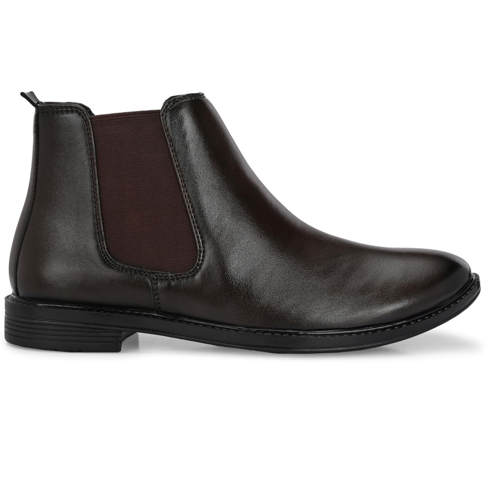 AADI Men's Brown Synthetic Leather Lightweight Comfortable Trendy Outdoor Casual Shoes Slip On Chelsea Boots