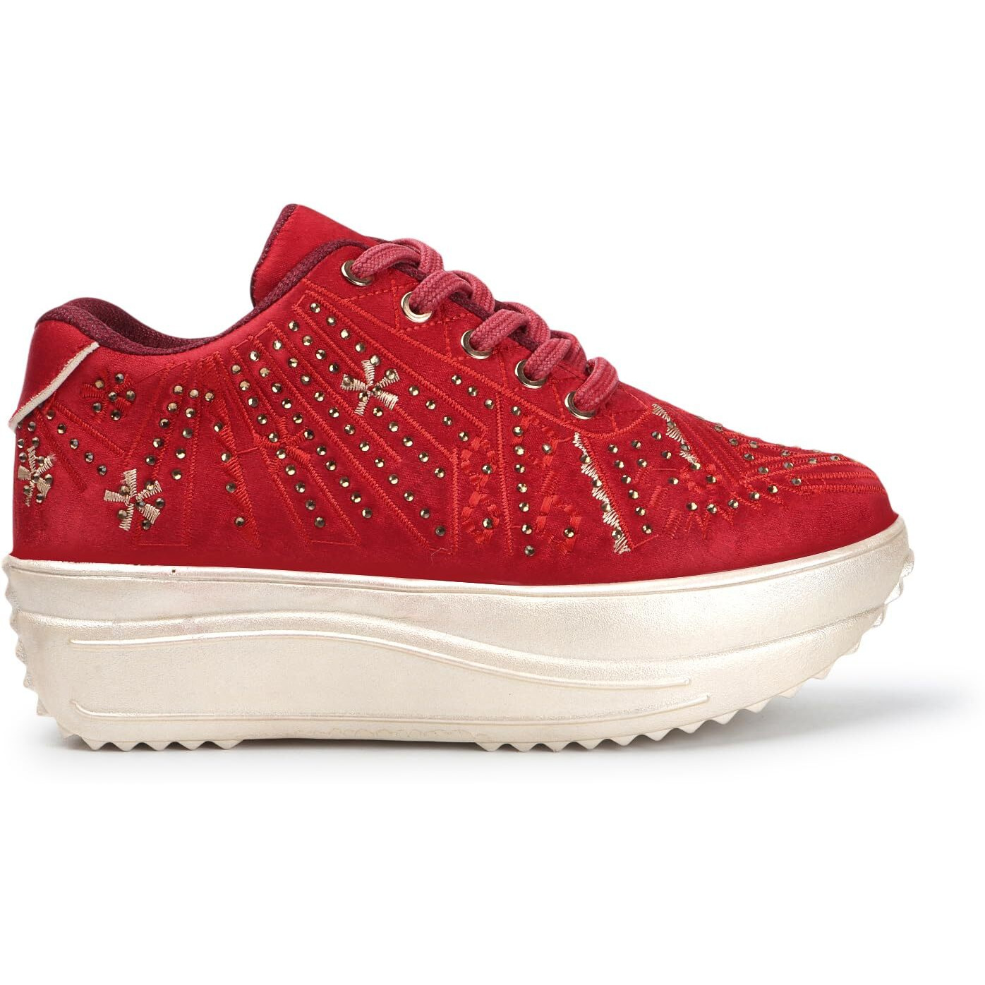 Vendoz Women Wedding Party Red Sneakers