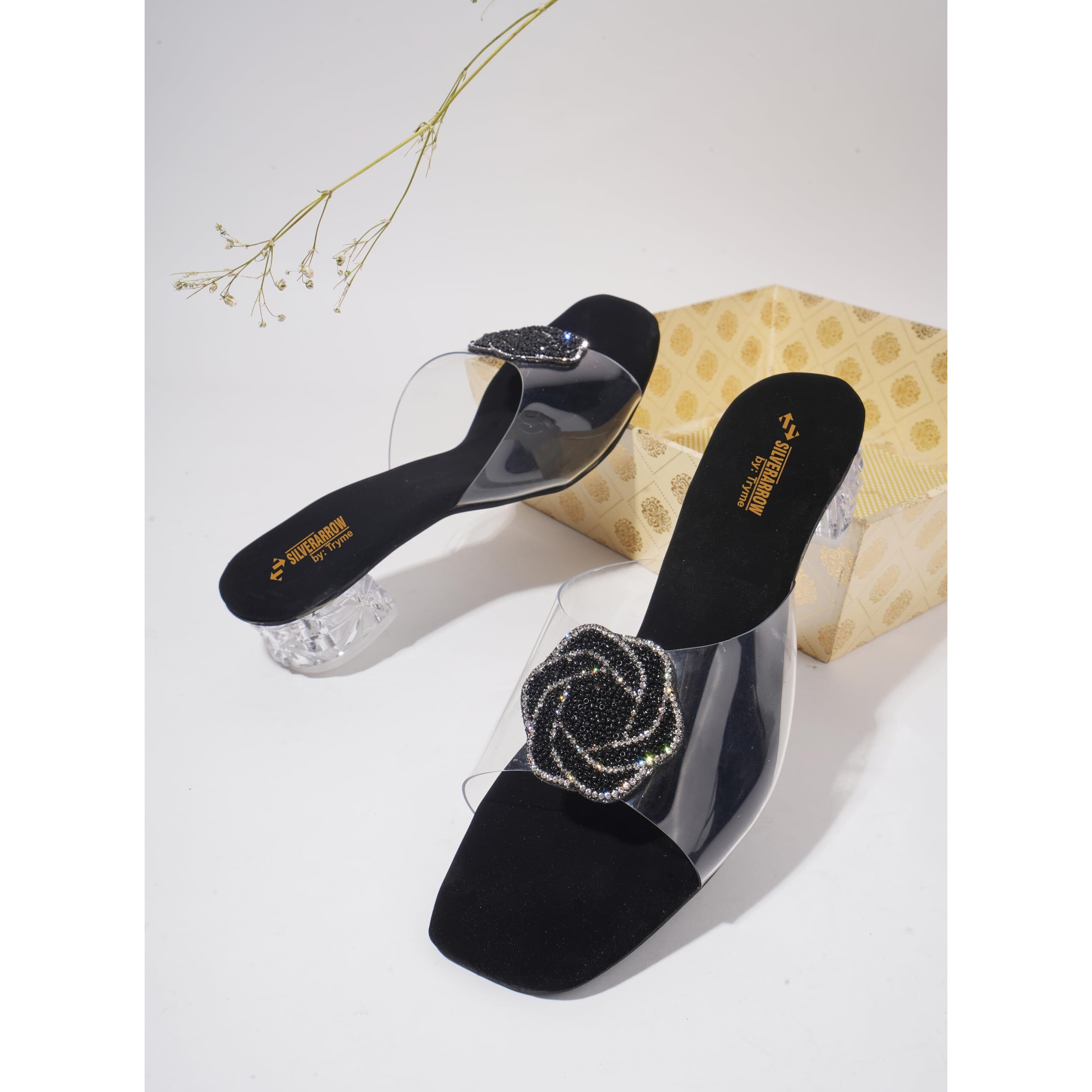 SilverArrow Womens Breezy Cove Black Heeled Sandal_7 UK (4nahl1131)