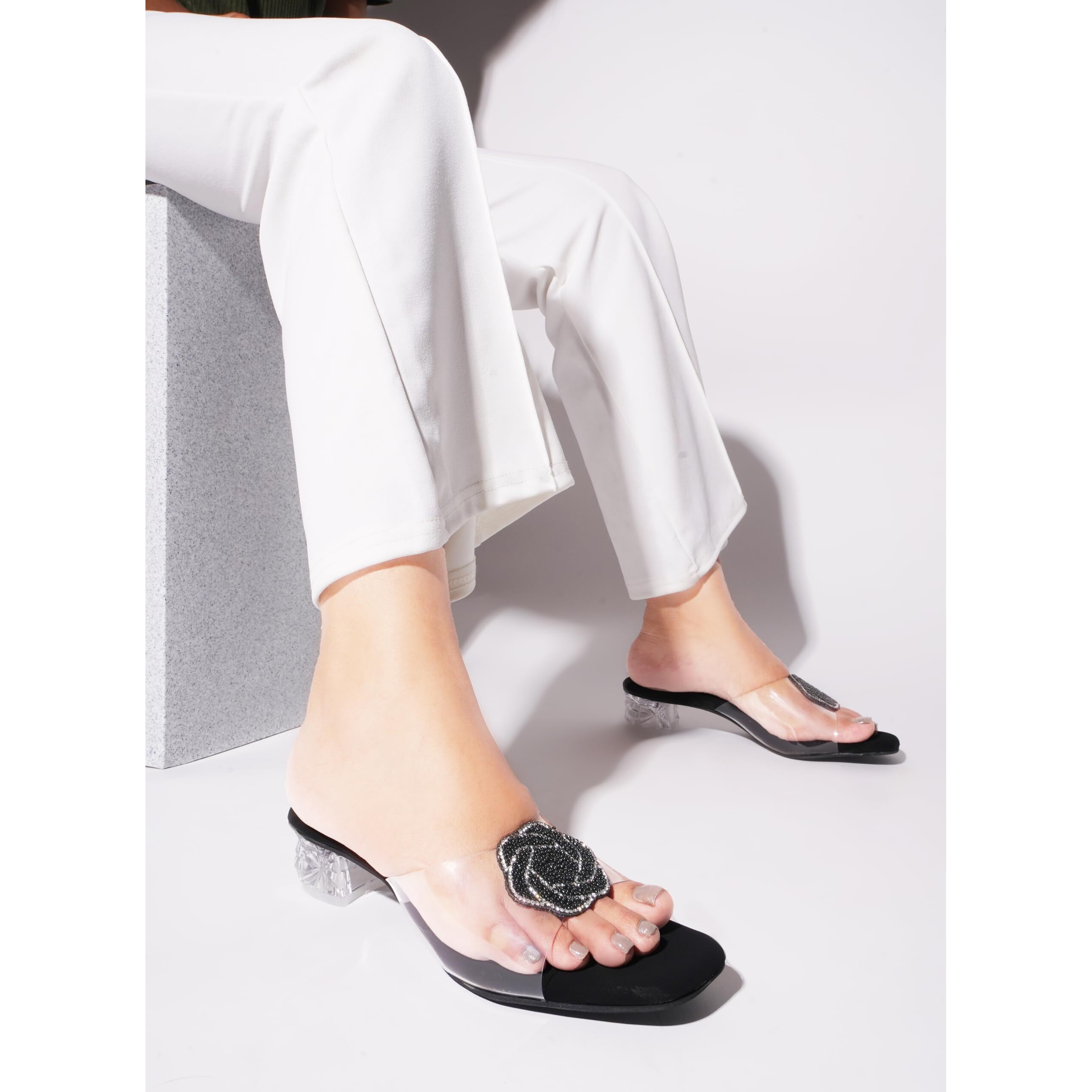 SilverArrow Womens Breezy Cove Black Heeled Sandal_7 UK (4nahl1131)